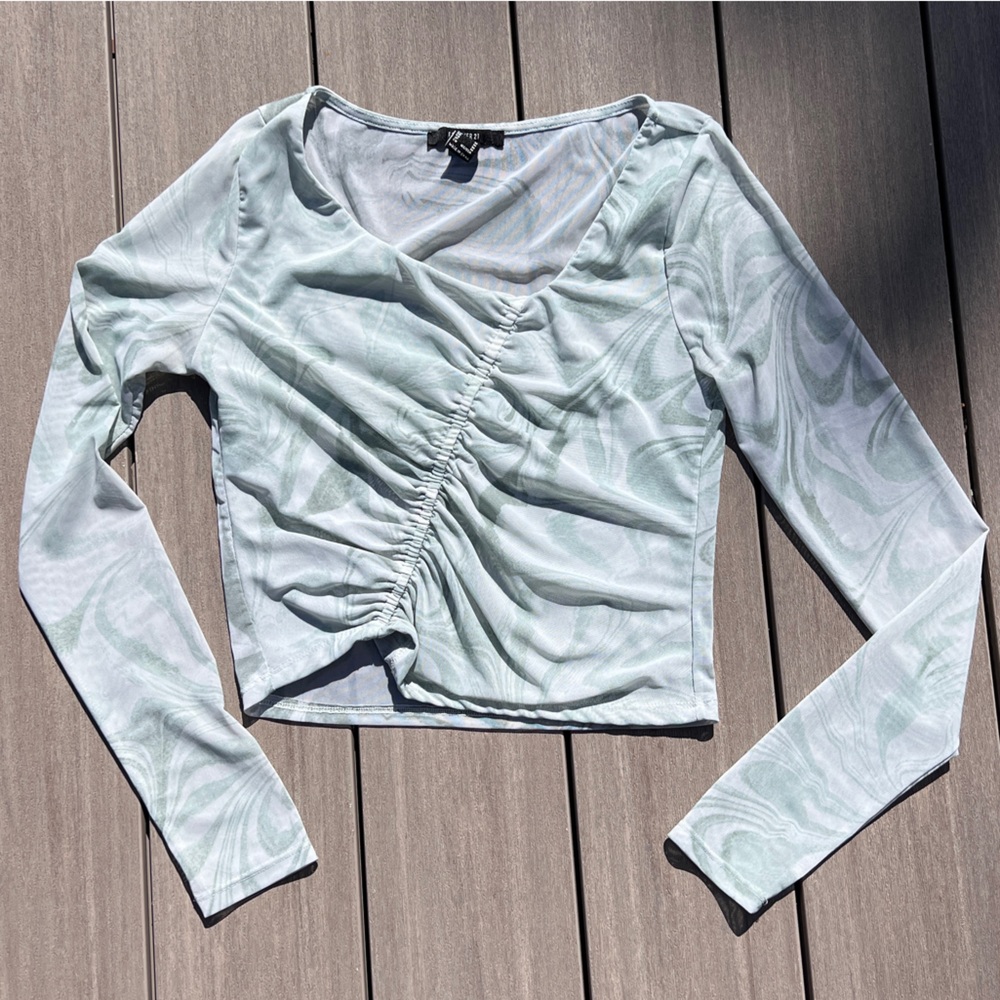 Forever 21 Long Sleeve Mesh Top